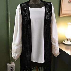 NWT Zara Suede Fringe Vest